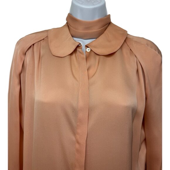Vintage Giorgio Armani Italian Silk Blouse with Peter Pan Collar - Size Small - Picture 6 of 16